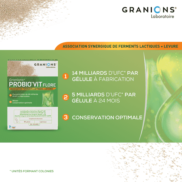 Granions Probio'vit Flore 30 gélules : renforcez vos défenses immunitaires à la source !