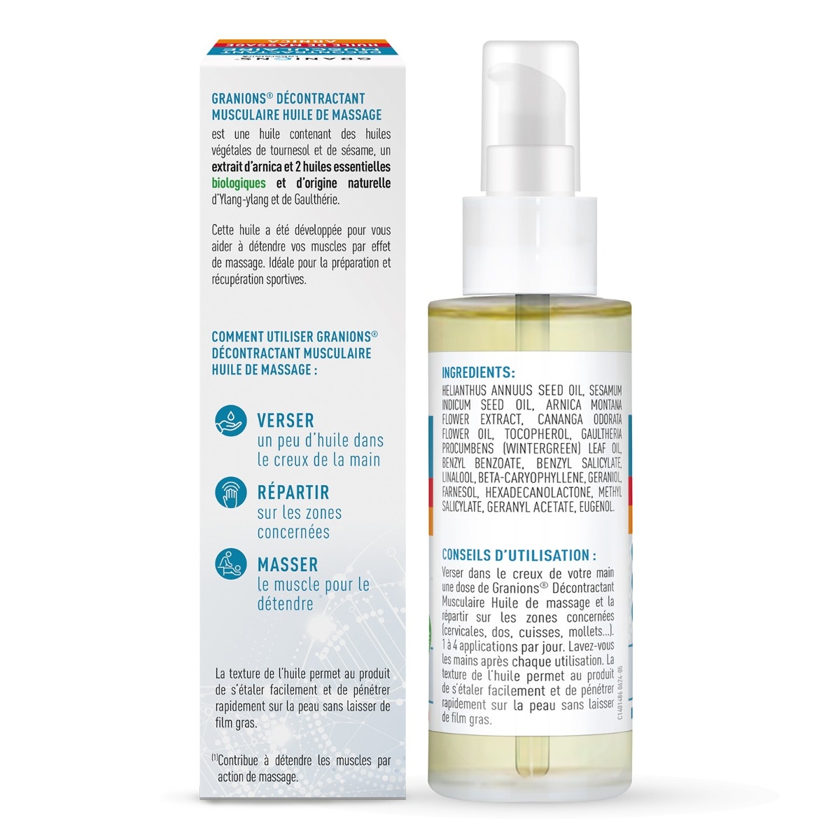Ingrédients du Le Décontractant Musculaire Huile de massage arnica