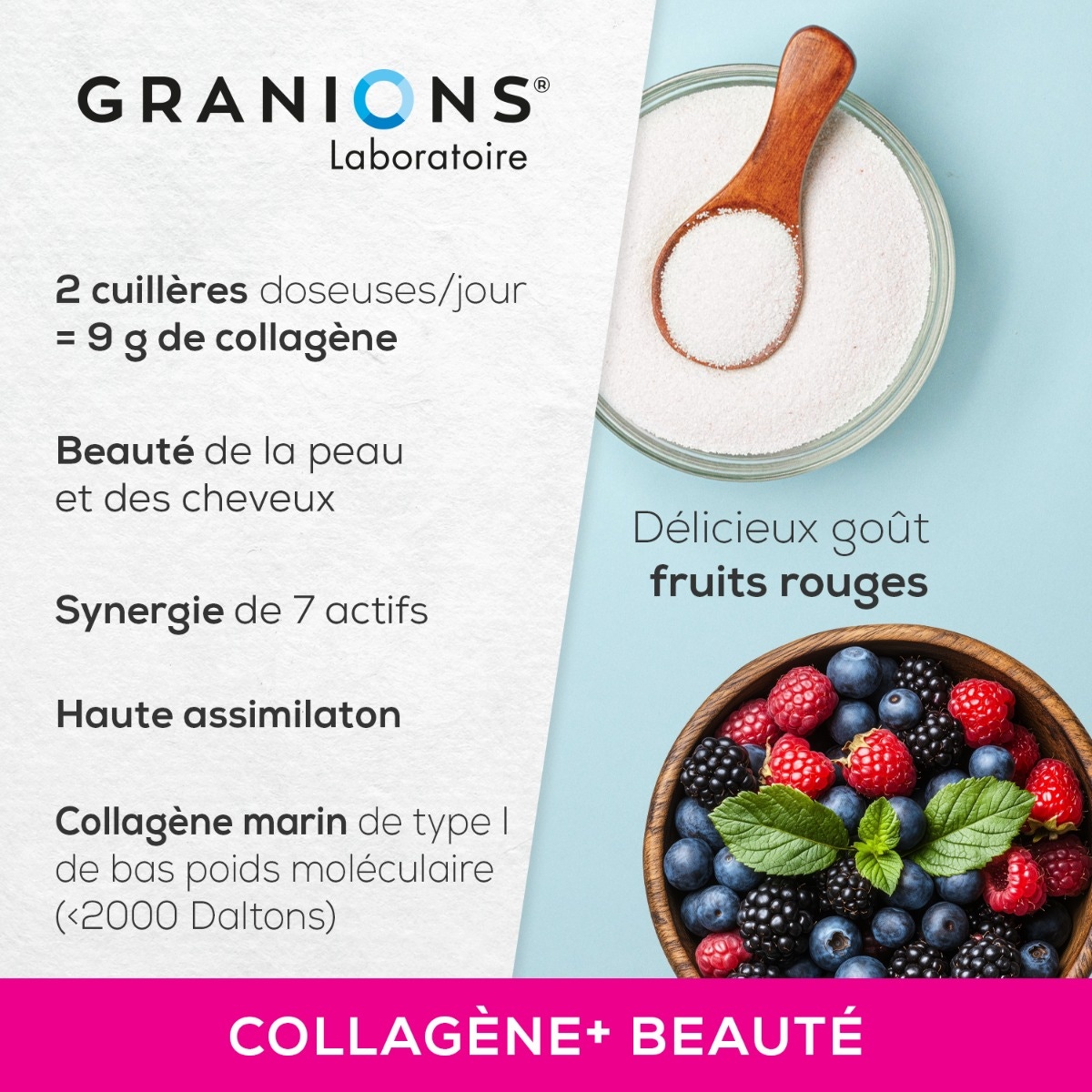 Collagène+ beauté goût fruits rouges 