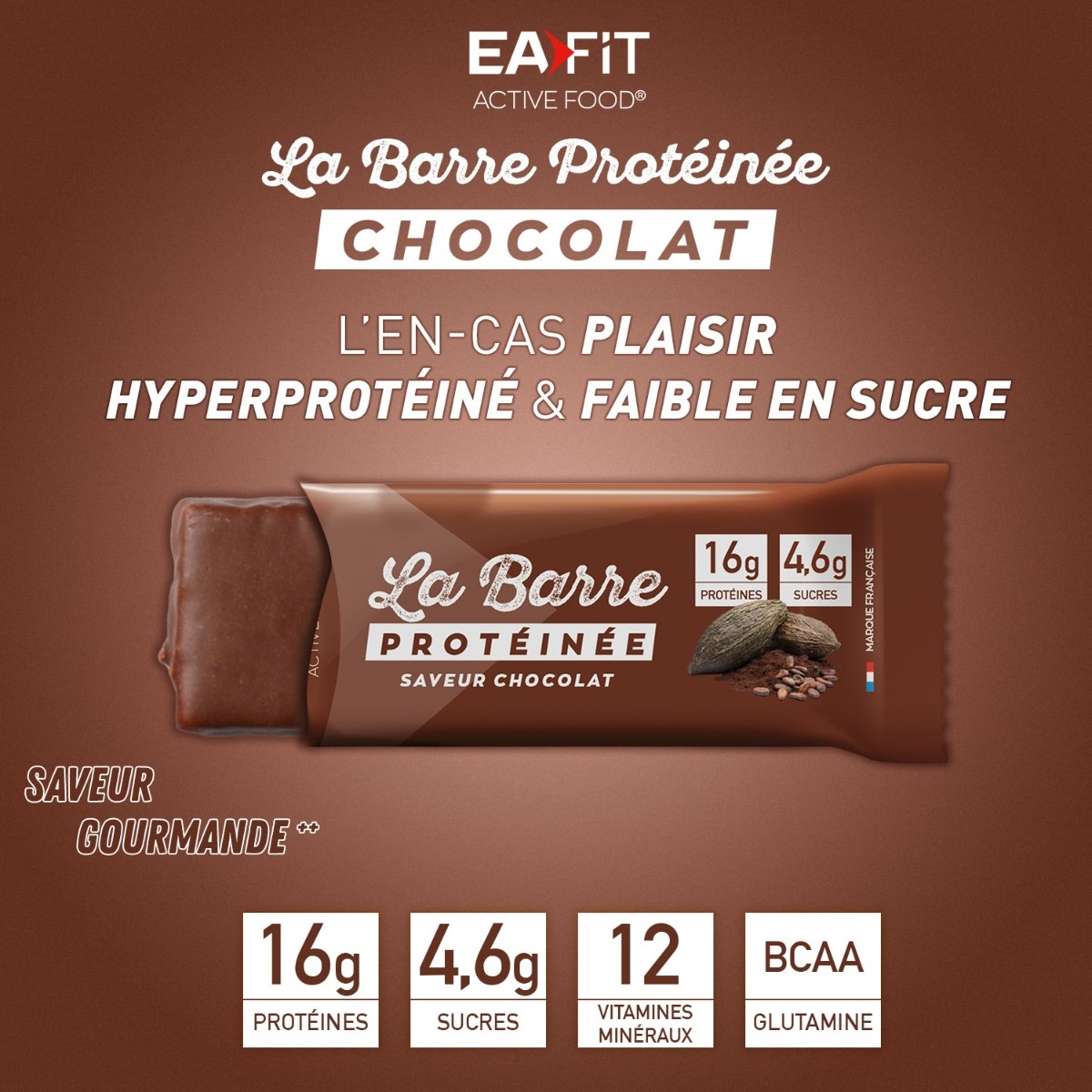 la barre protéinée chocolat - l'en-cas plaisir 