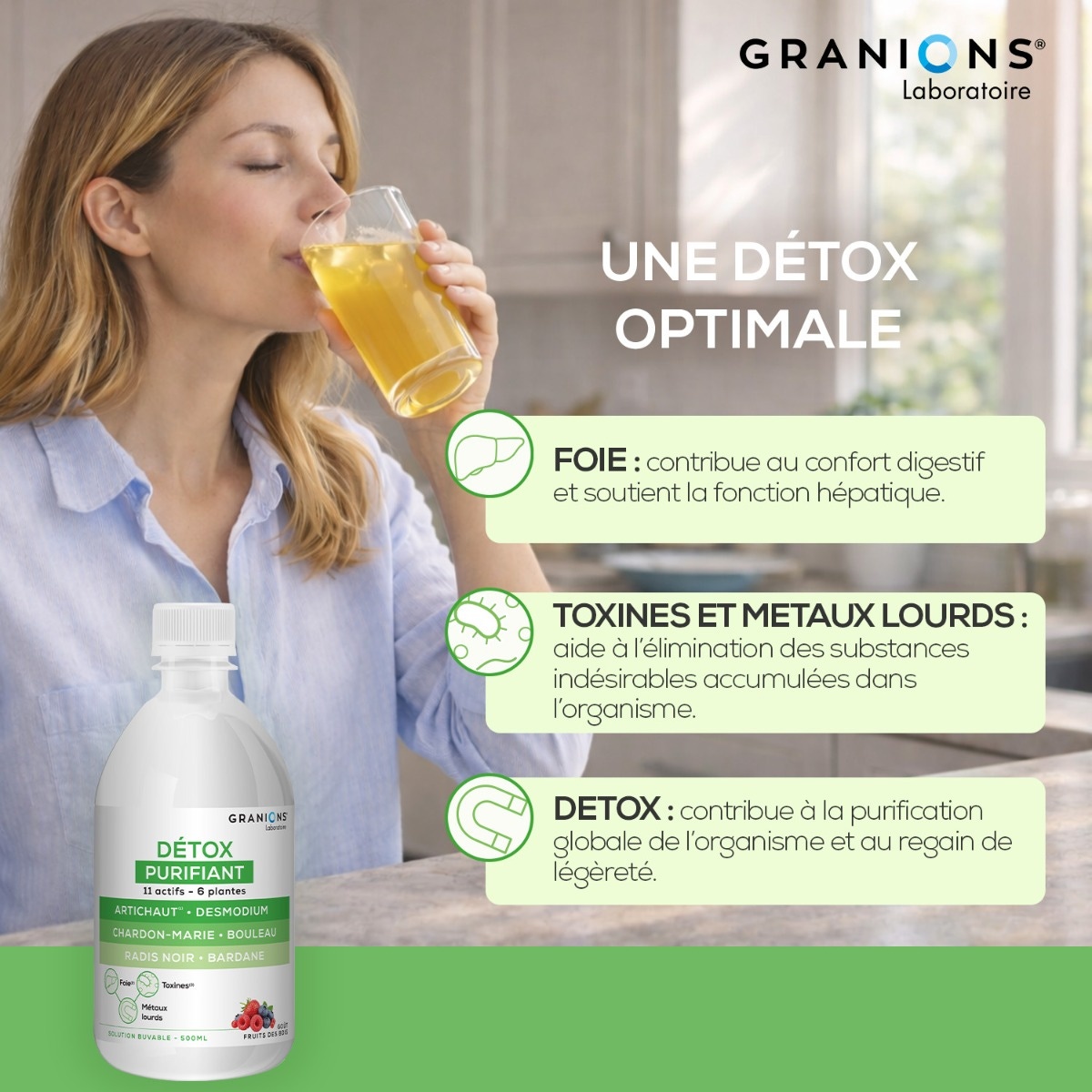Boisson Détox Purifiant Granions Bienfaits