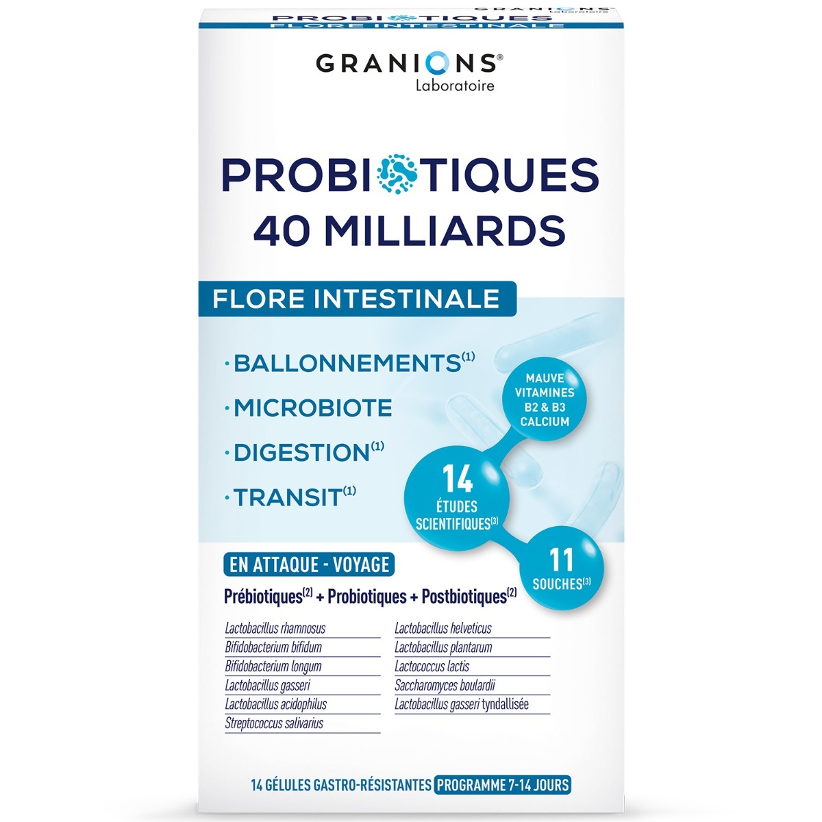 Granions - Probiotiques 40 milliards - Flore Intestinale 
