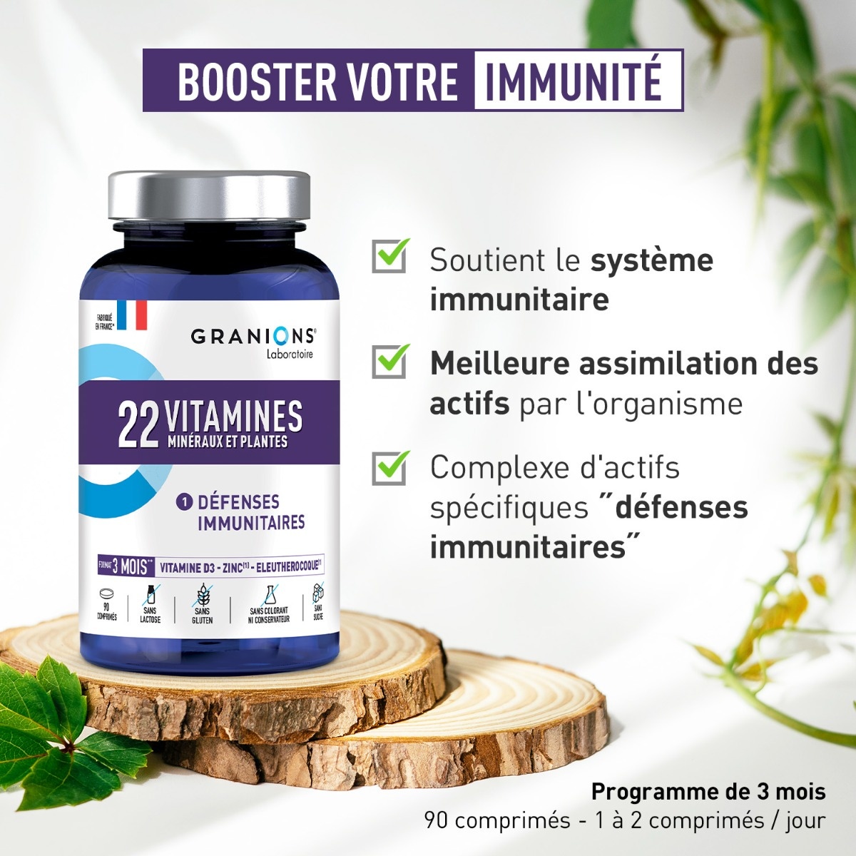 Granions 22 Vitamins, Minerals and Plants 90 tablets