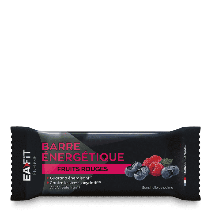 EAFIT La Barre Energétique - Guarana - Anti Oxydant - Sans huile de palme - Saveur Fruits Rouges - Face