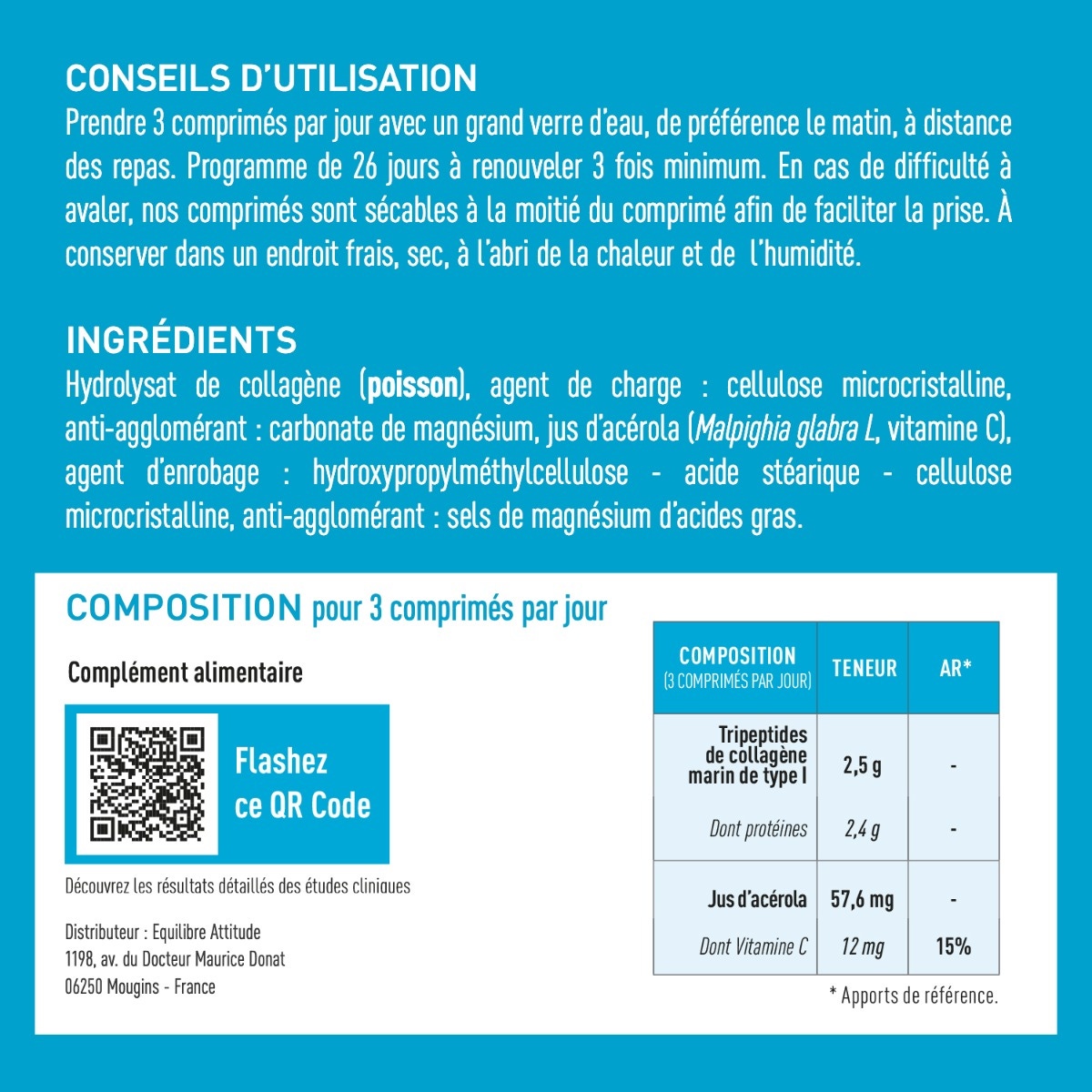 GRANIONS - COLLAGENE TRIPEPTIDEs - CONSEILS D'UTILISATION - INGREDIENTS