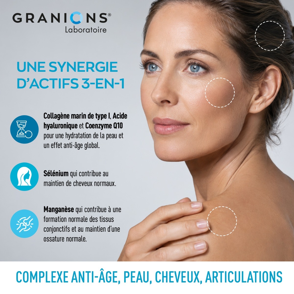 GRANIONS - Collagen, Hyaluronic Acid & Coenzyme Q10 Complex - 60 tablets