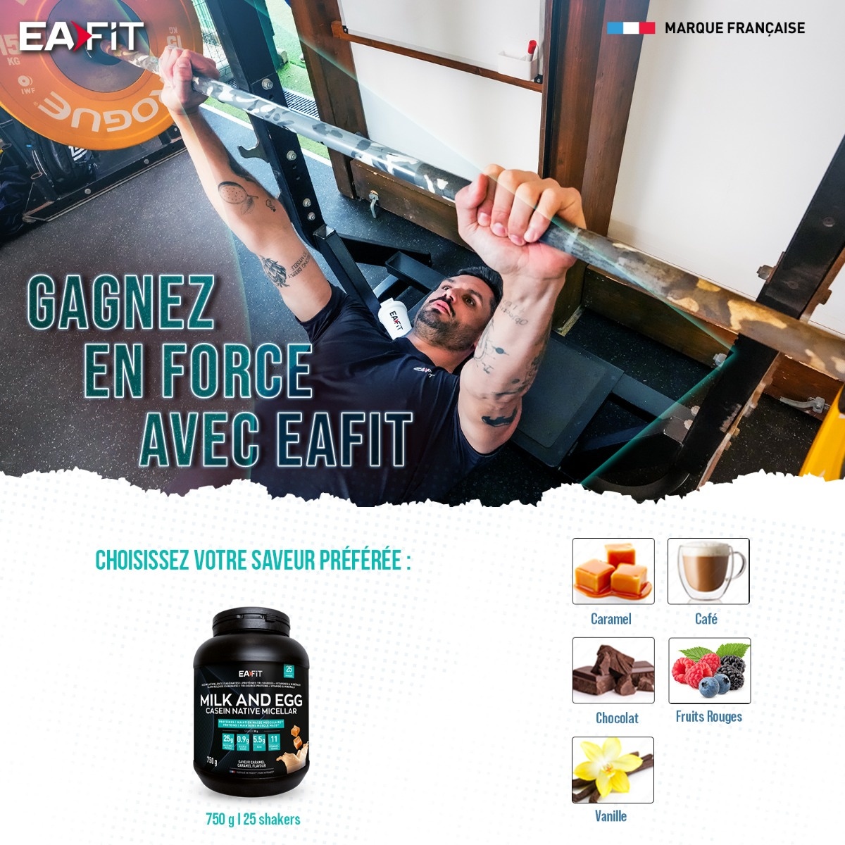 Milk&Egg - Protéines - Maintien musculaire - Saveur caramel -EAFIT