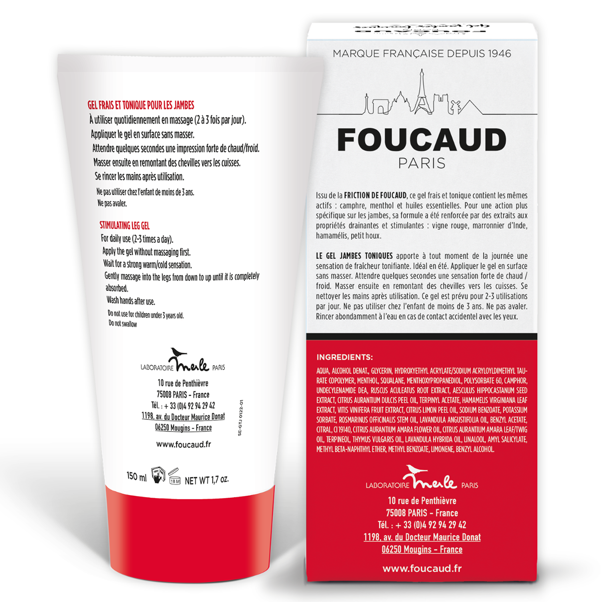 Gel jambes toniques foucaud composition