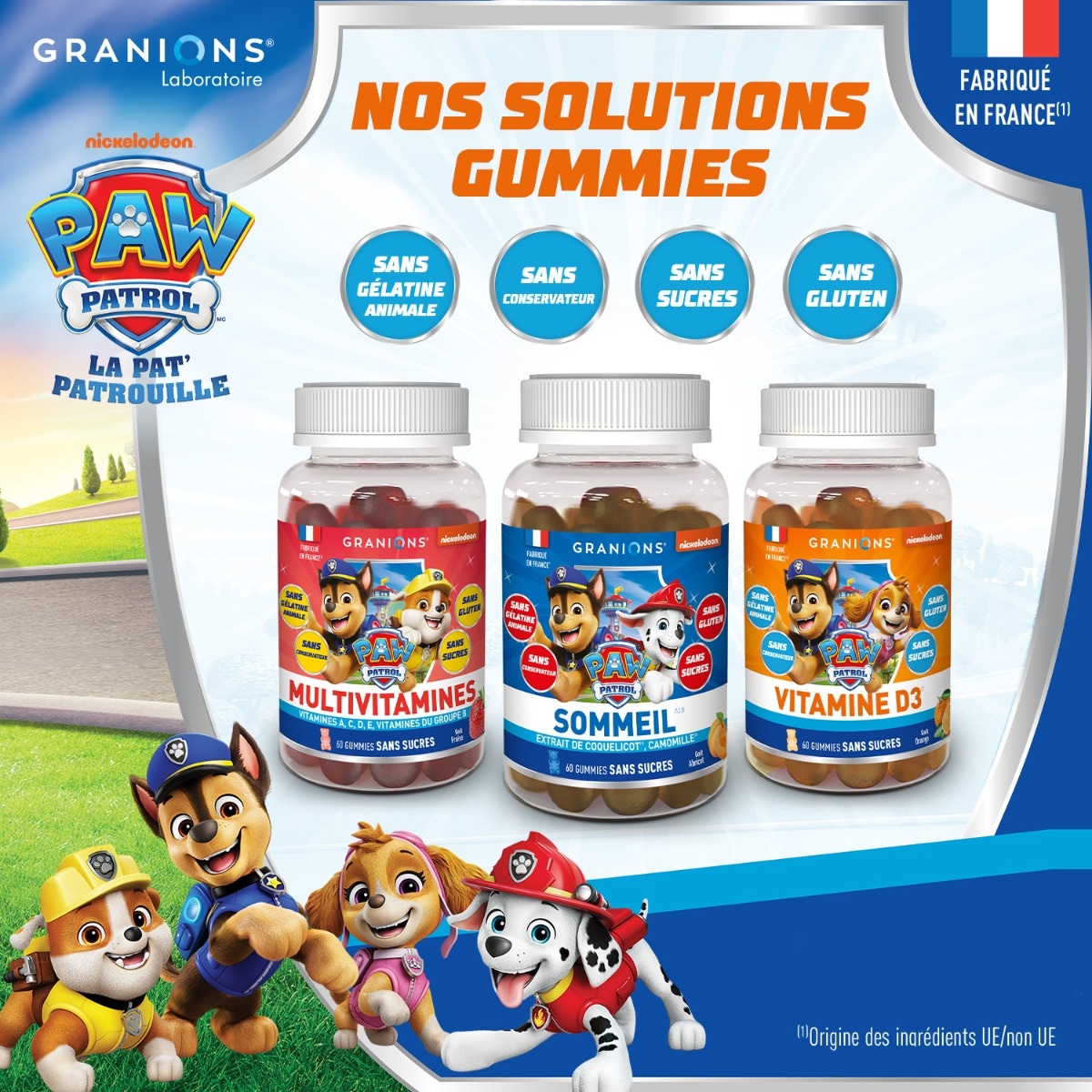 Pat Patrouille - Gummies Vitamine D3 - 60 Gummies - Orange