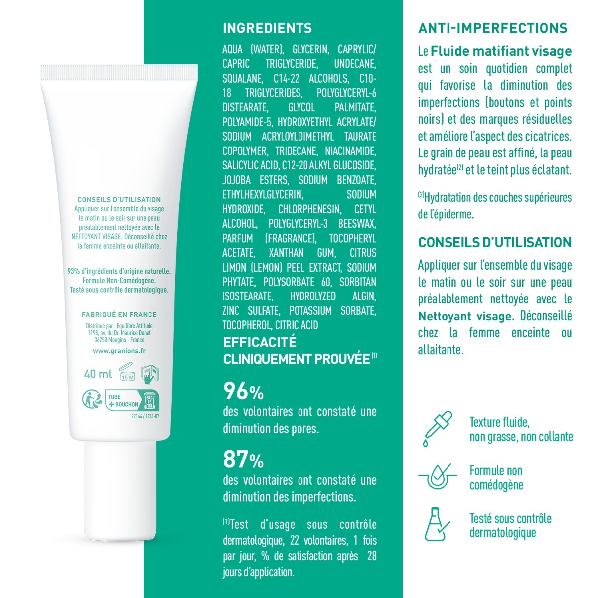 Fluide Matifiant Anti Imperfections - 40 ml