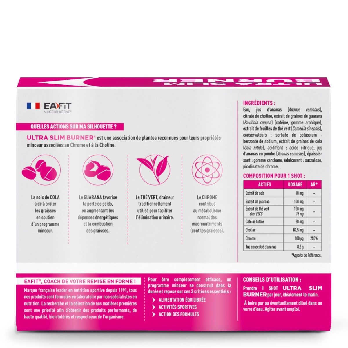 EAFIT Ultra Slim Burner x 14 shots :  brûlez vos graisses partout, tout le temps - dos