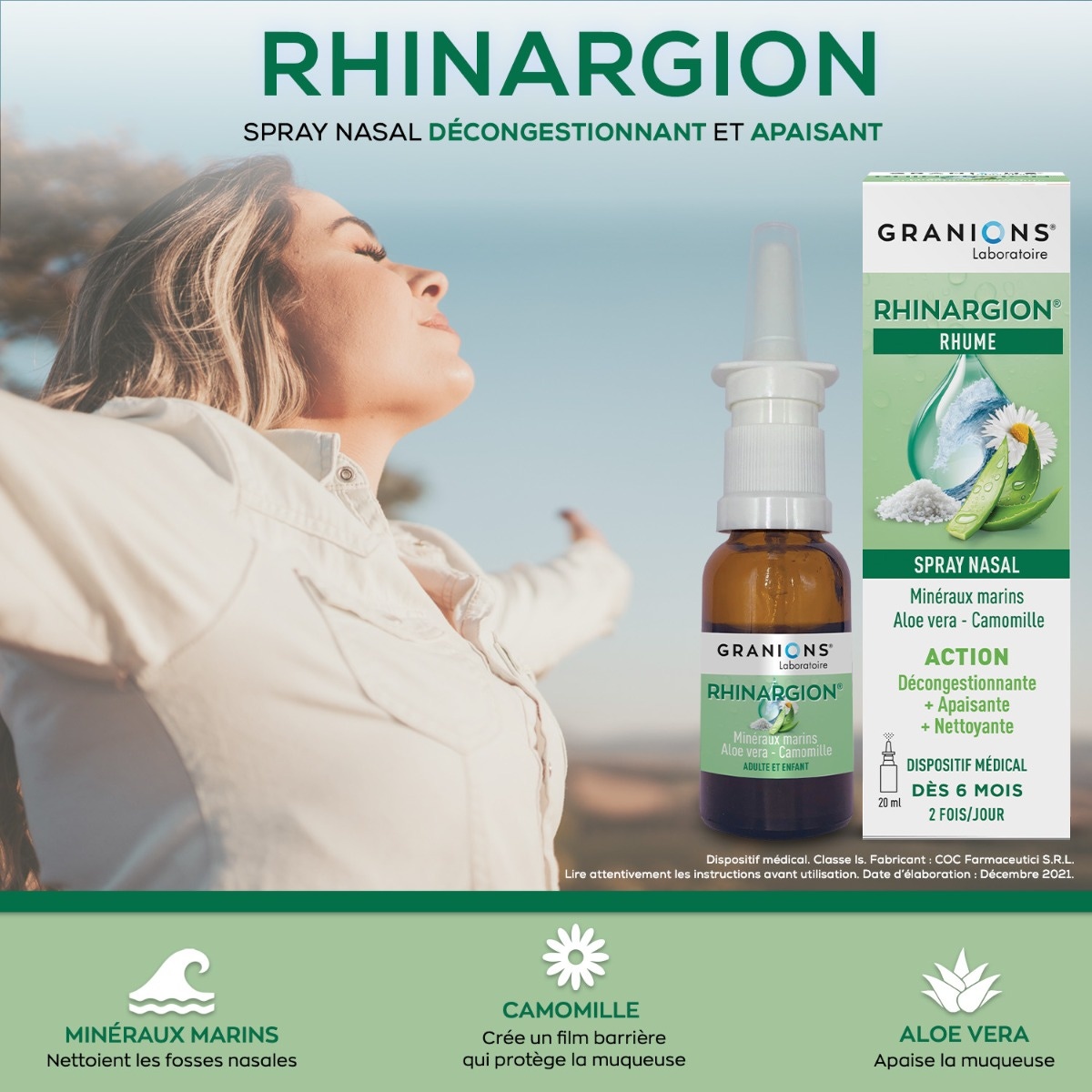 GRANIONS Rhinargion - Spray nasal décongestionnant et apaisant