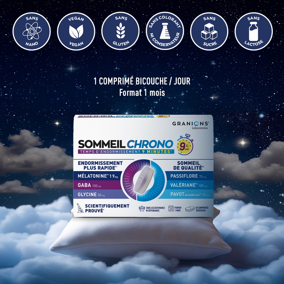 Sommeil Chrono - GABA, Mélatonine & Passiflore