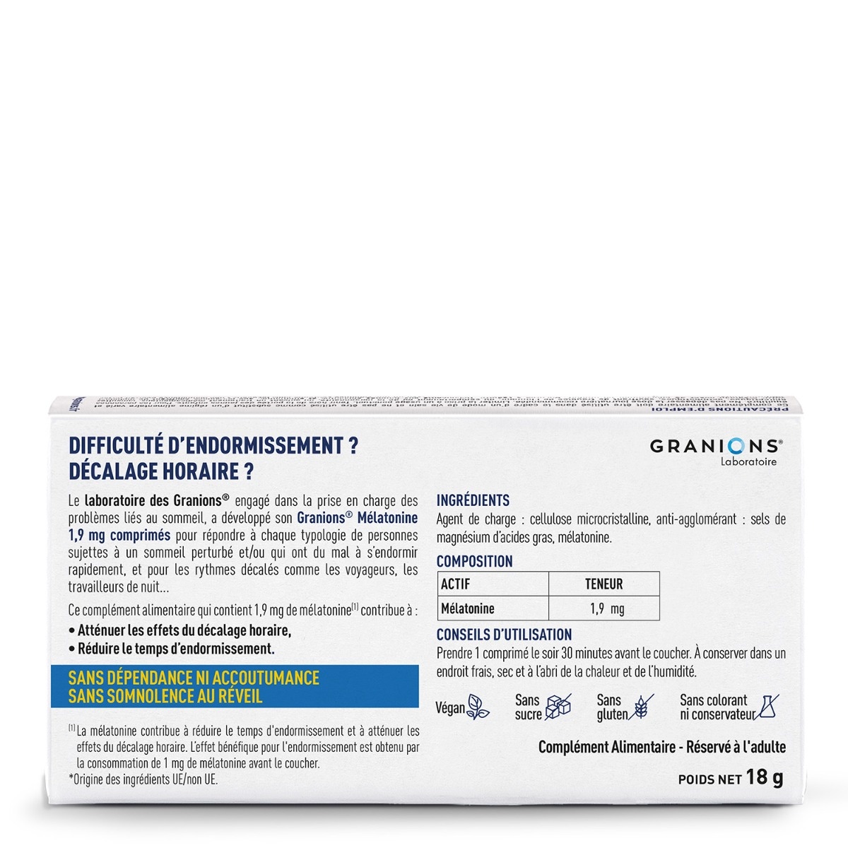 GRANIONS Mélatonine 1,9 mg