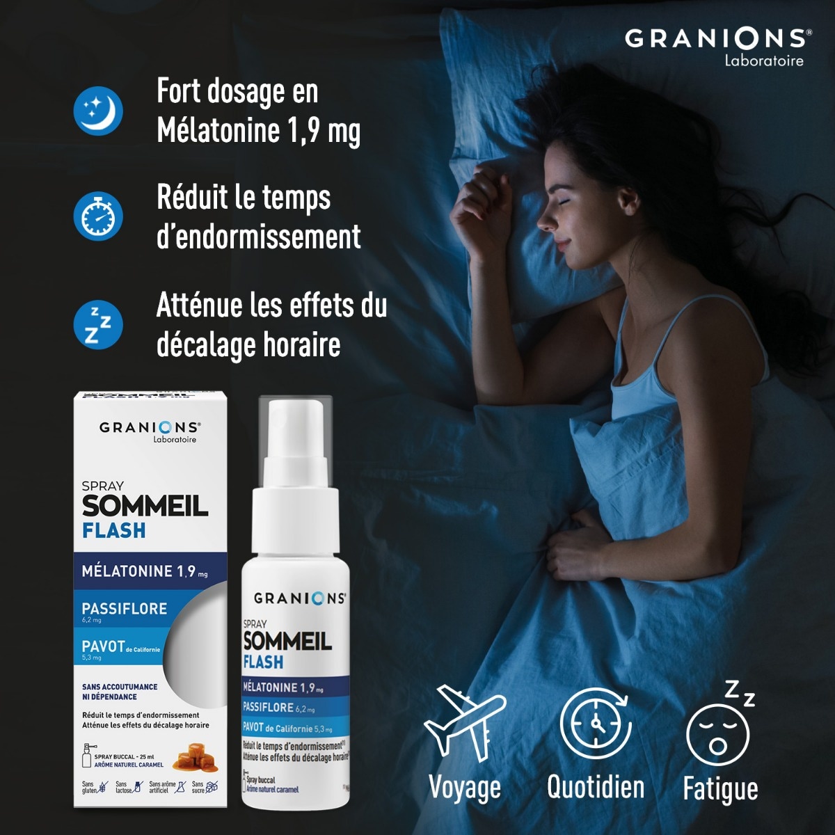 Spray mélatonine sommeil
