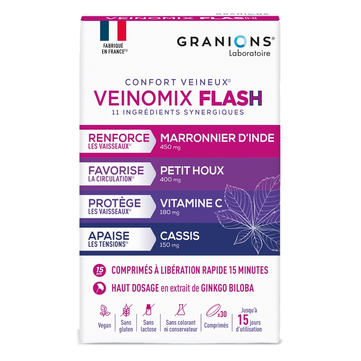 Veinomix flash 1200 mg - face