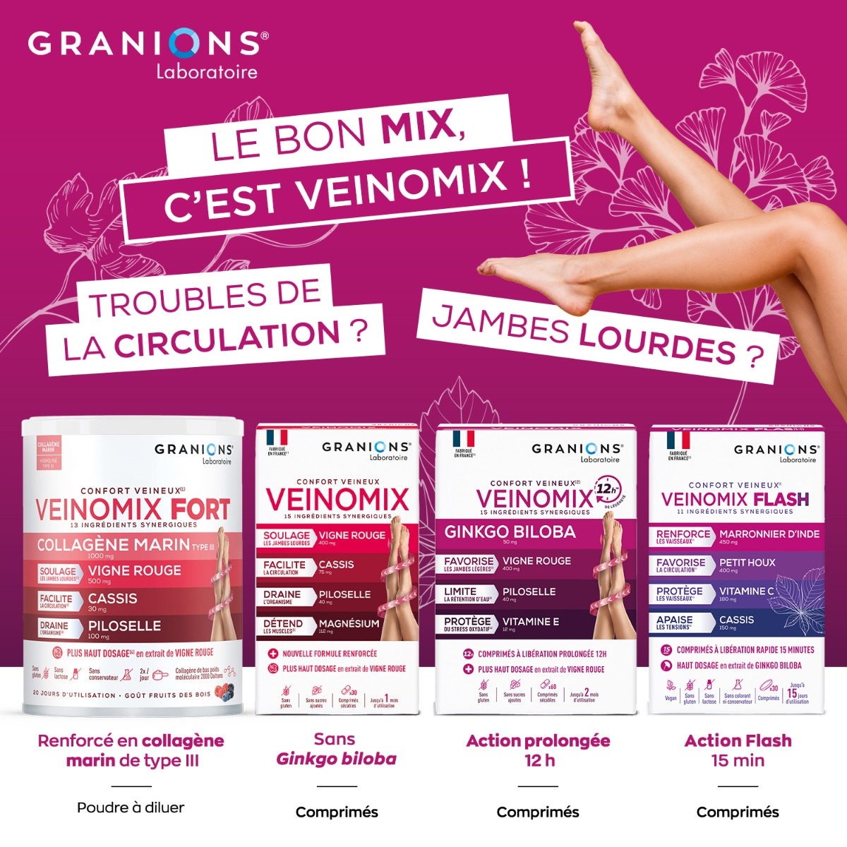 Veinomix fort collagène marin