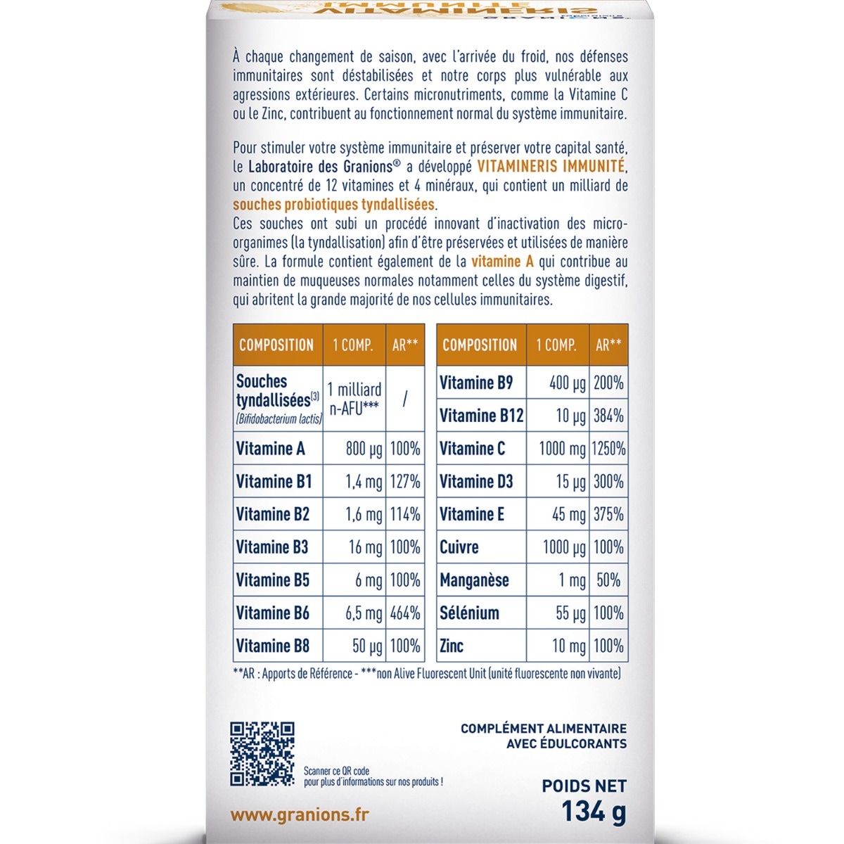 Vitamineris Immunite 1000mg - 30 tablets 