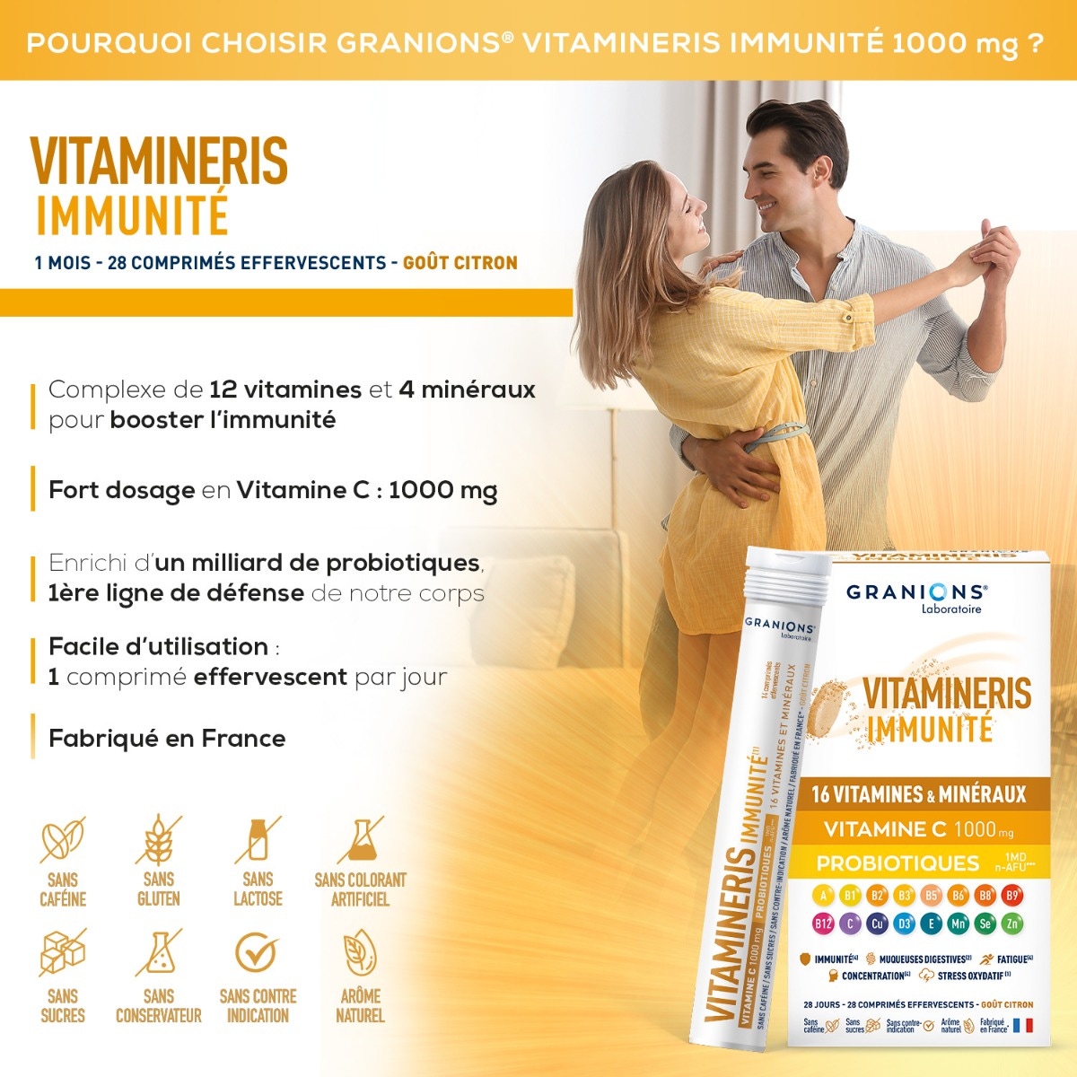 Vitamineris Immunite 1000mg - 30 tablets 